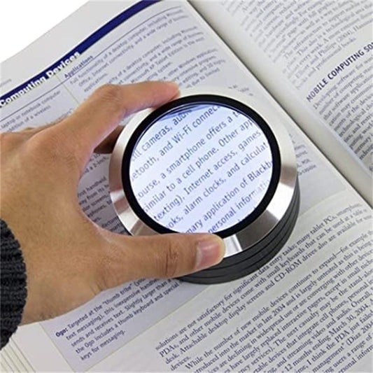 LED Reading Magnifier- Carrying Case Included (Black)